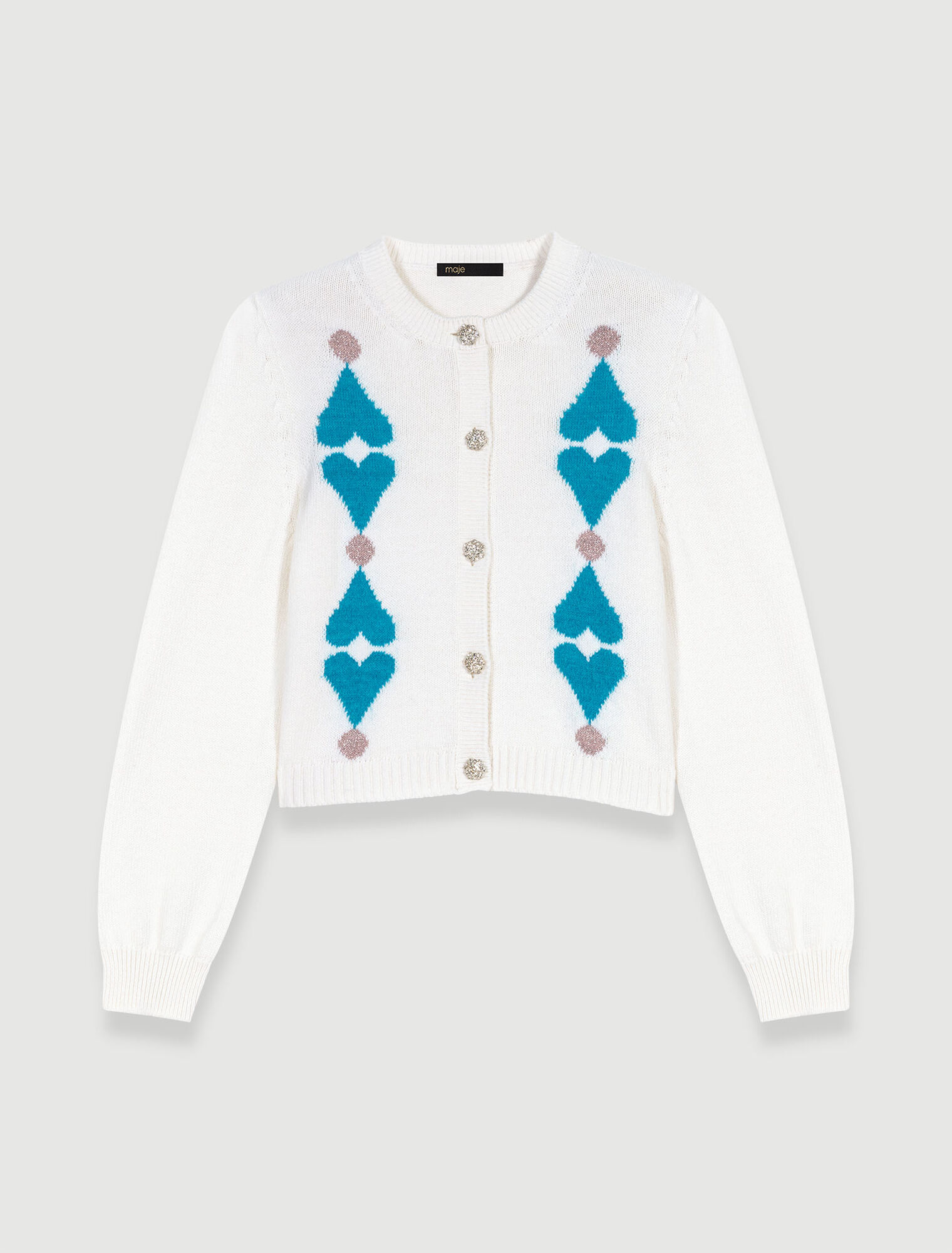 Kurze Cardigan mit Herzmotiven