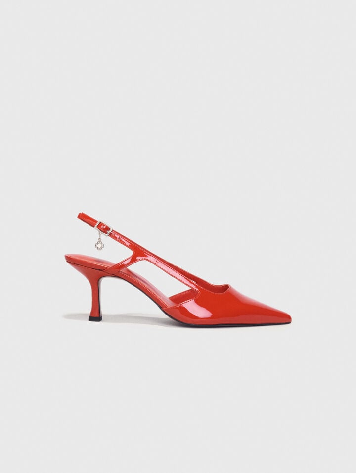 Slingback-Pumps aus Lackleder