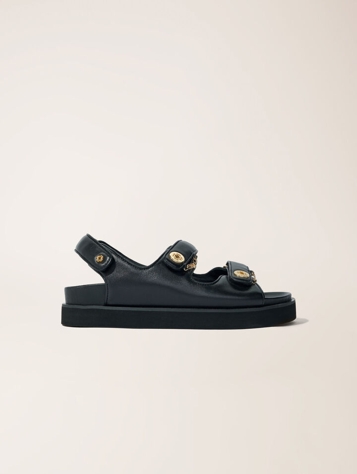 Flache Ledersandalen