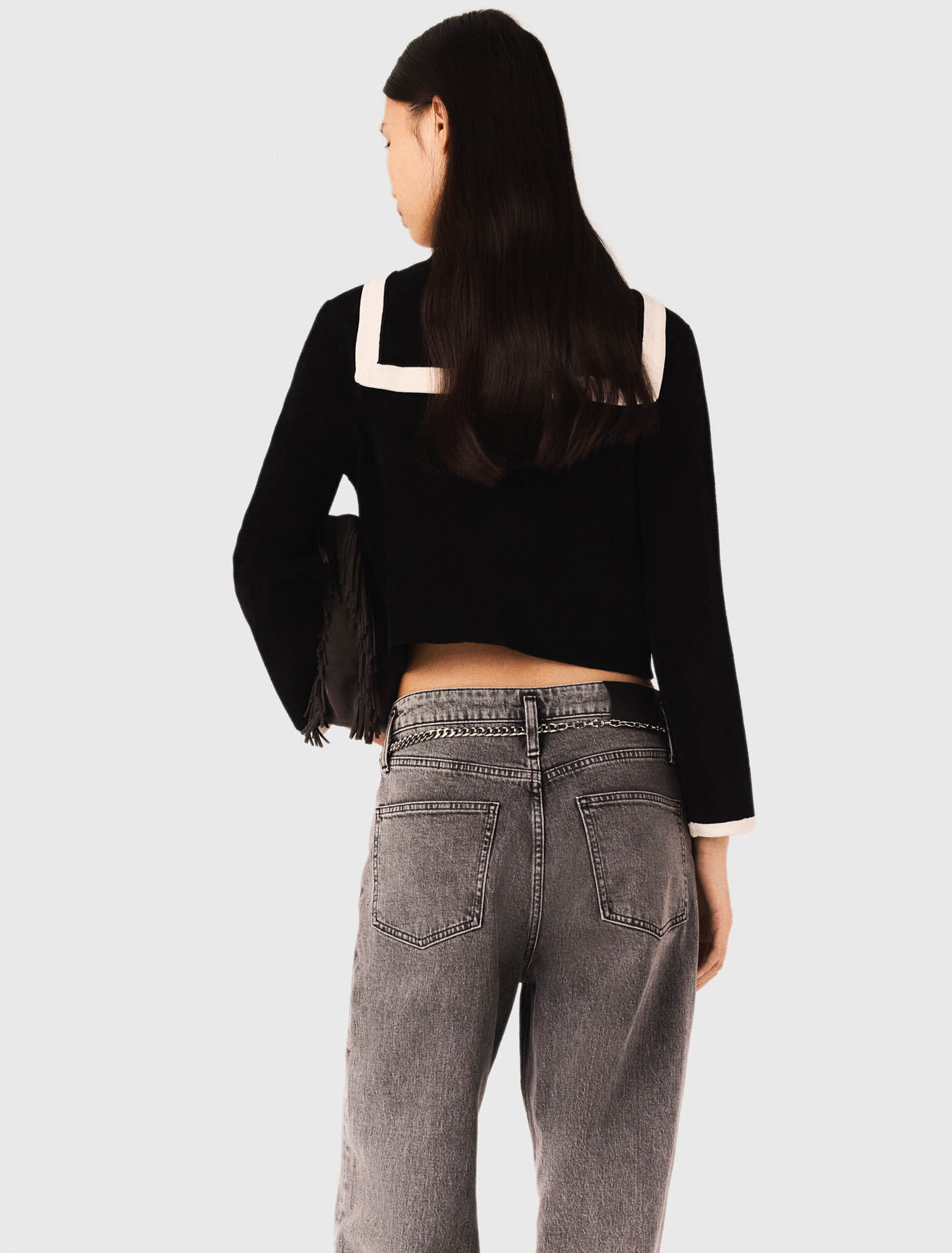 Cardigan in Samt-Optik