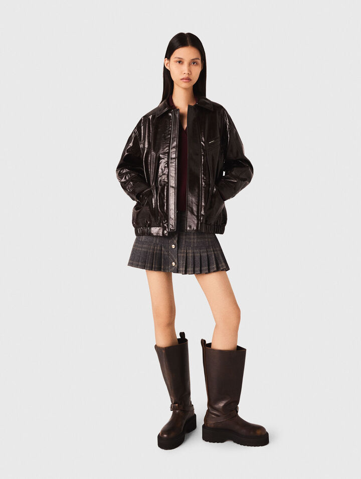 Jacke aus Kunstleder in Craquelé-Optik
