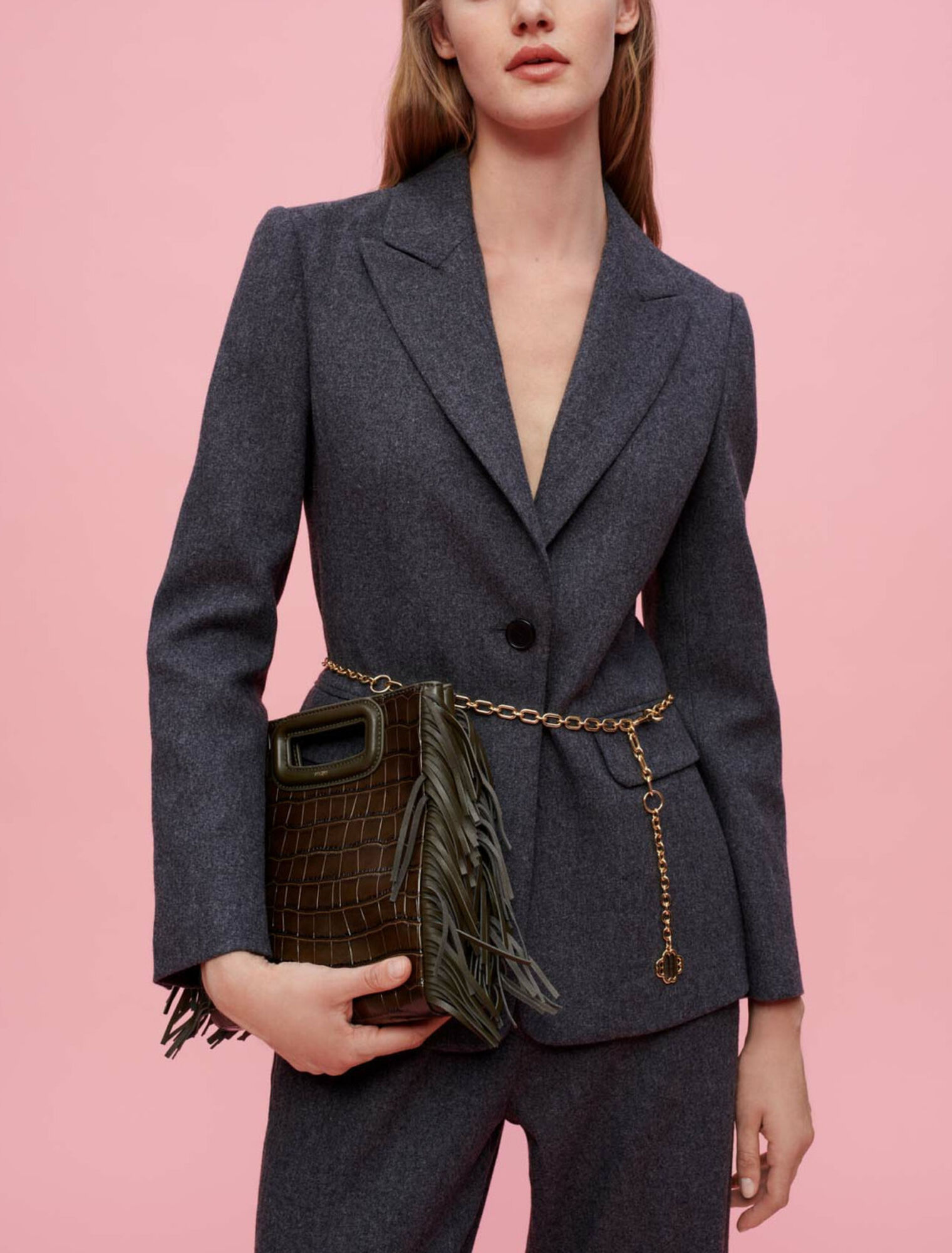 Graue Flanelljacke