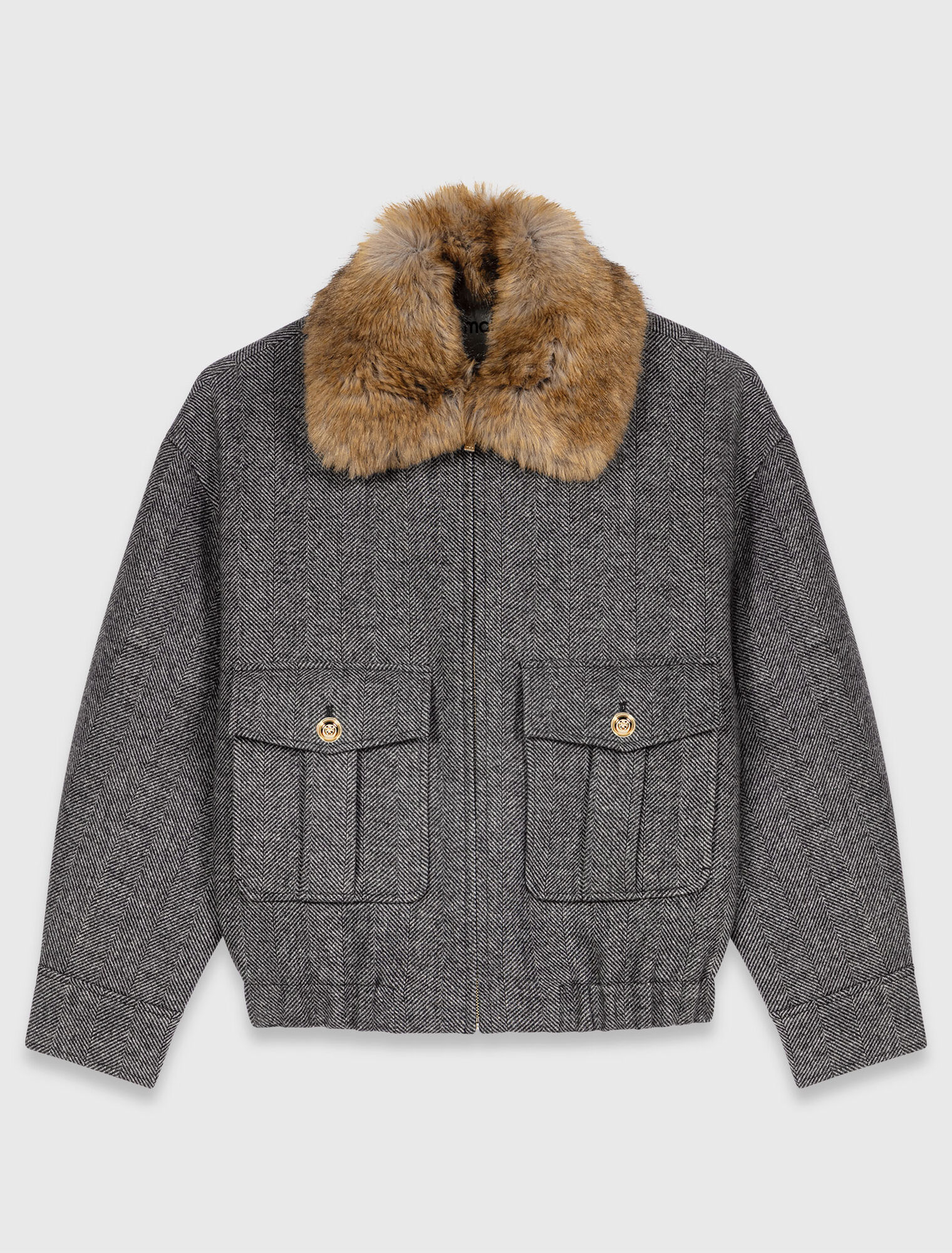 Oversize-Blouson in Chevron-Optik