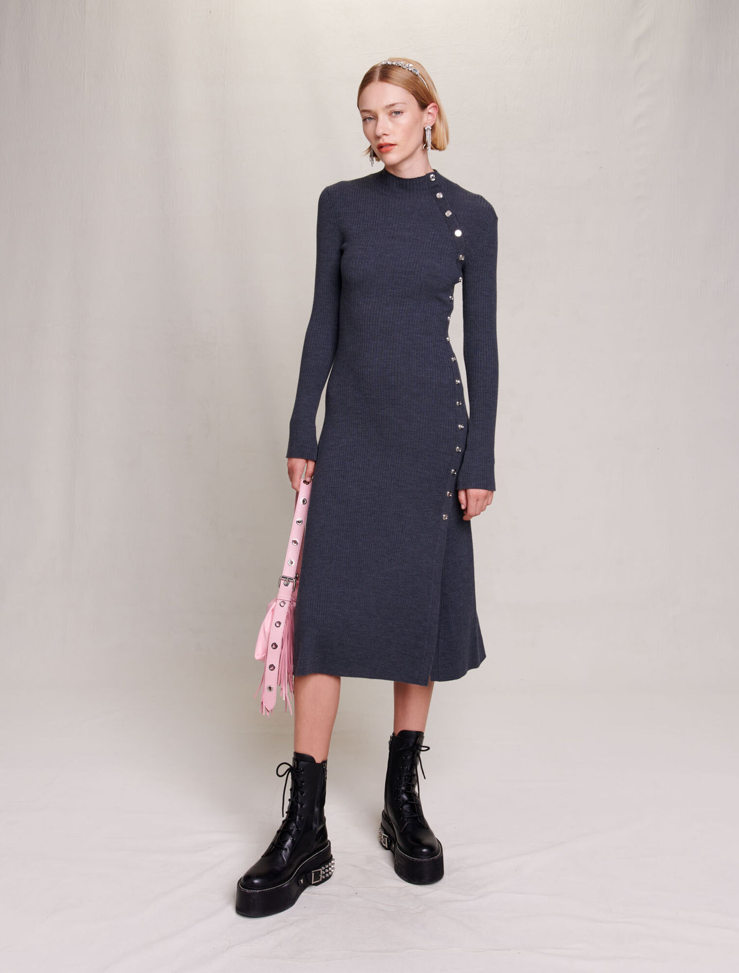Langes Strickkleid