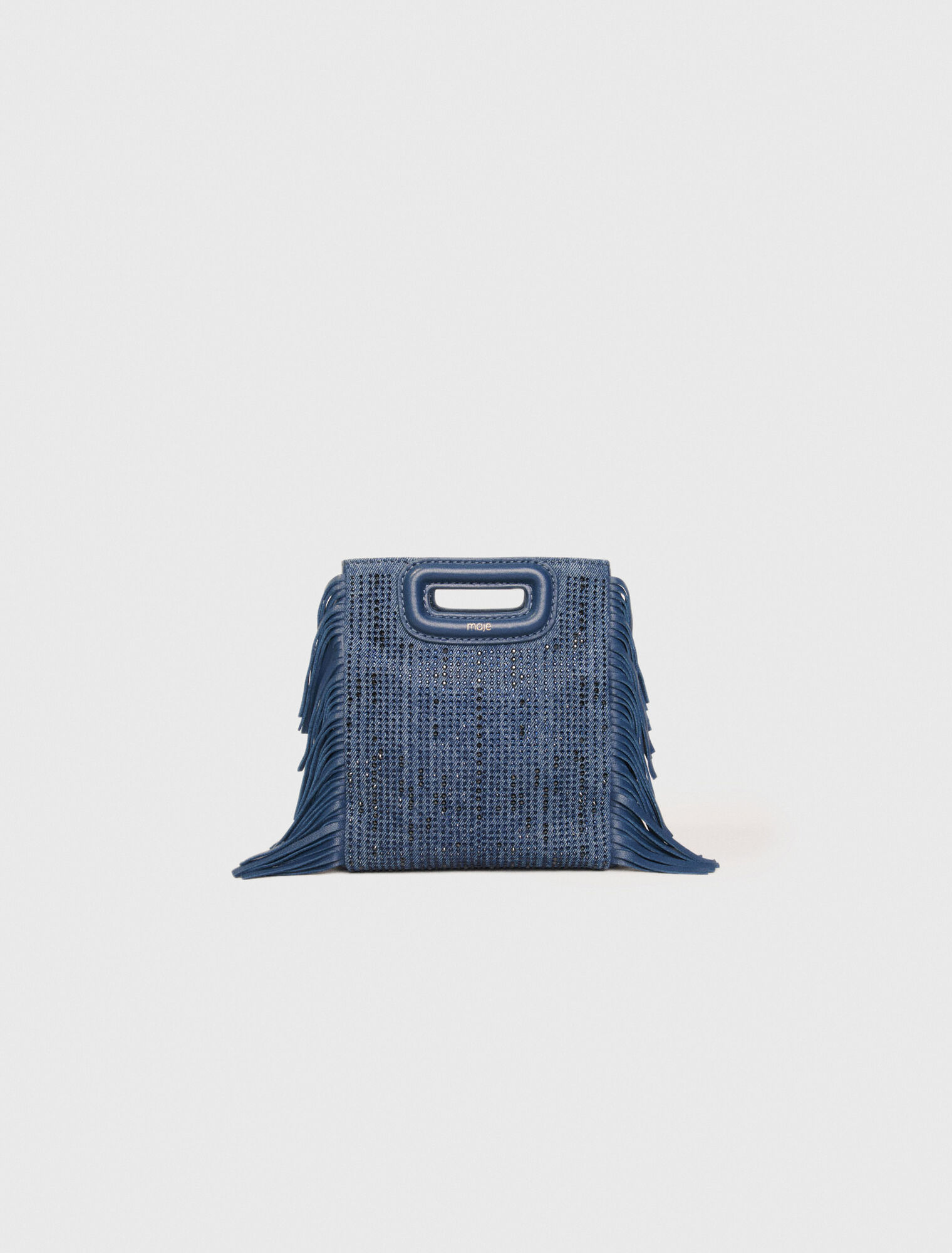 Tasche M Mini aus Denim mit Strass