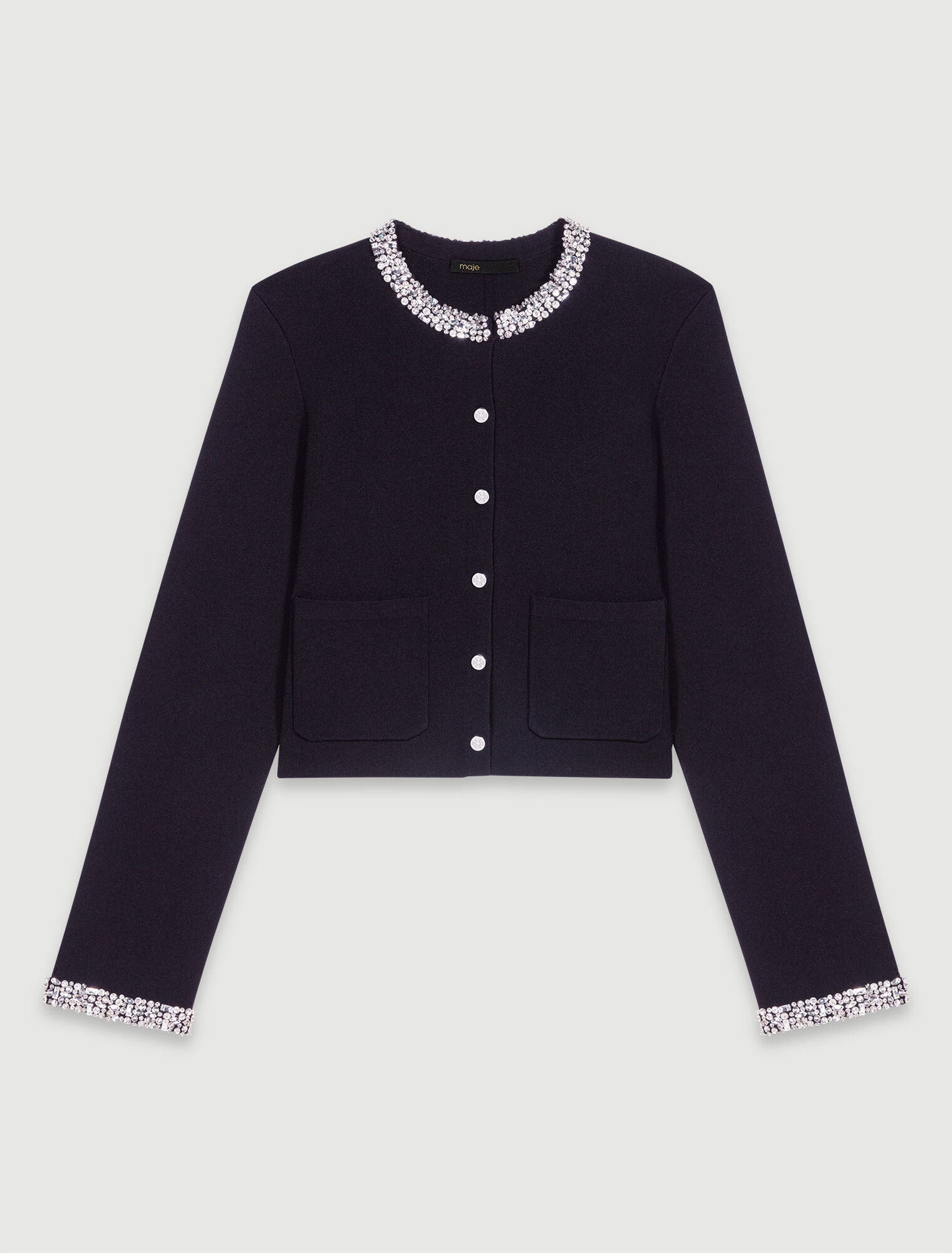 Cardigan mit Strass-Borten