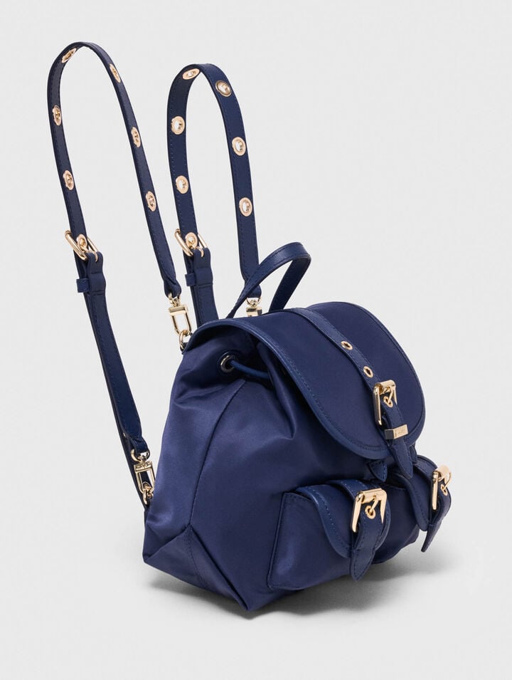 Mini-Rucksack aus Leder und Nylon