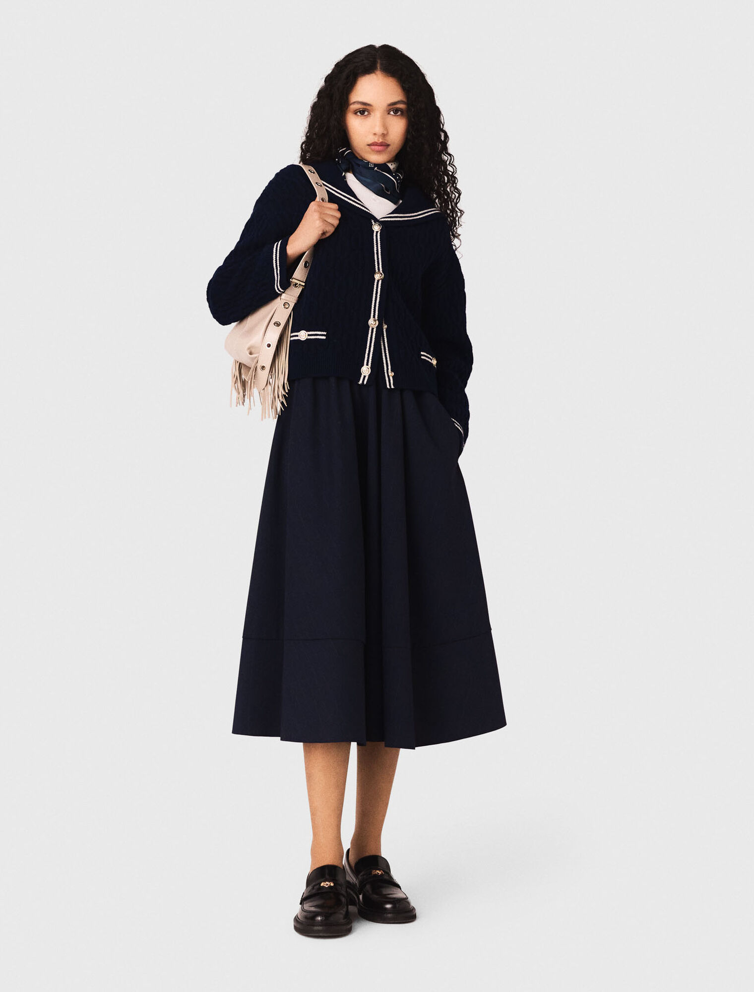 Midilanger Kost&uuml;mrock mit Streifen