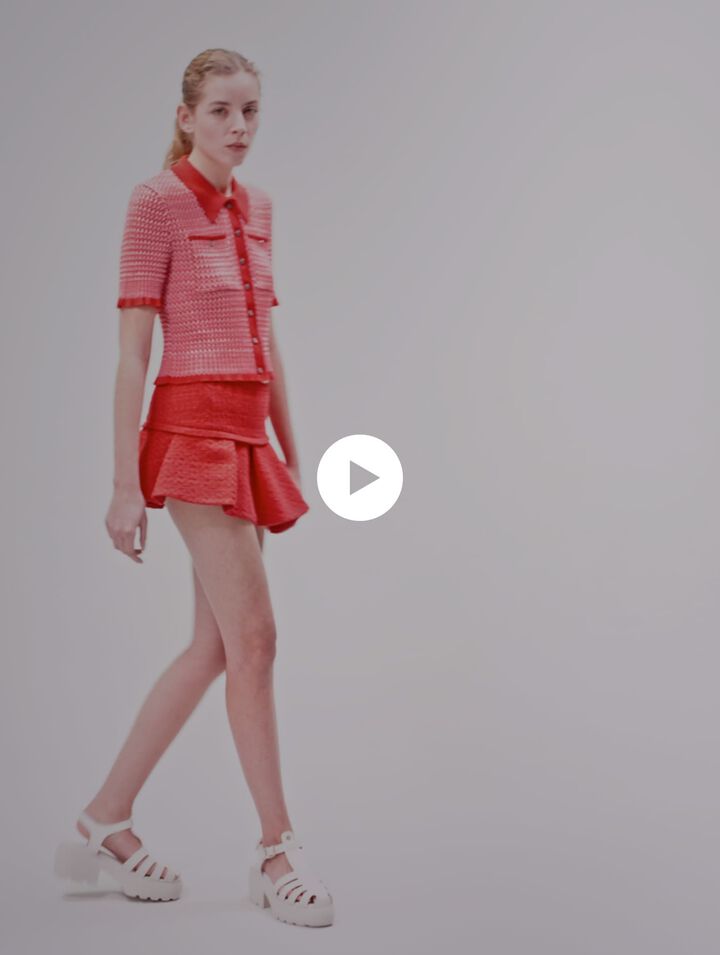 Asymmetrischer Minirock aus Tweed