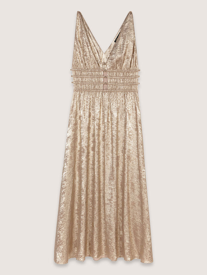 Langes Metallic-Kleid