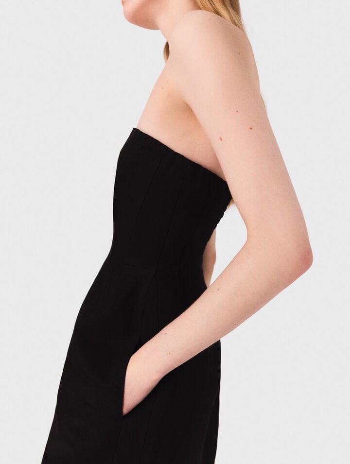 Kurzes Bustierkleid aus Leinen