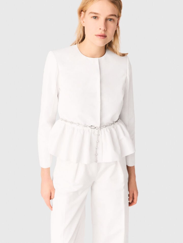 Kurze Jacke mit Schmuckg&uuml;rtel