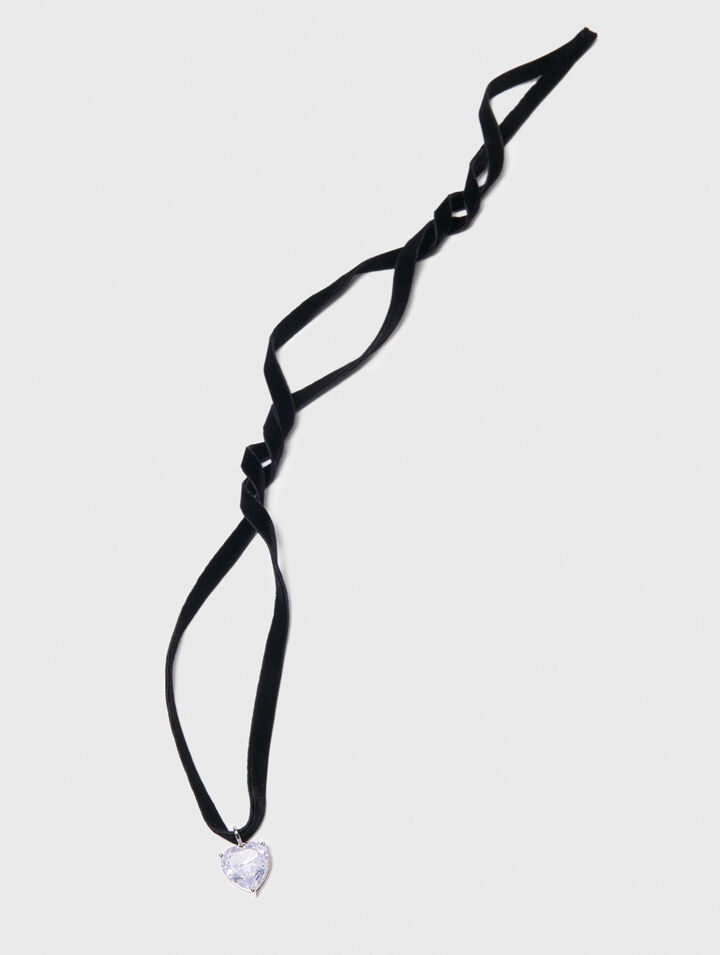 Herz-Kette mit Samtband