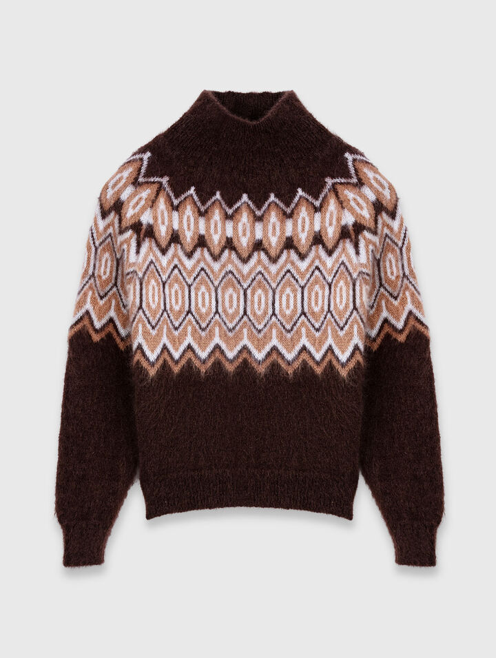 Fairisle-Pullover mit Stehkragen
