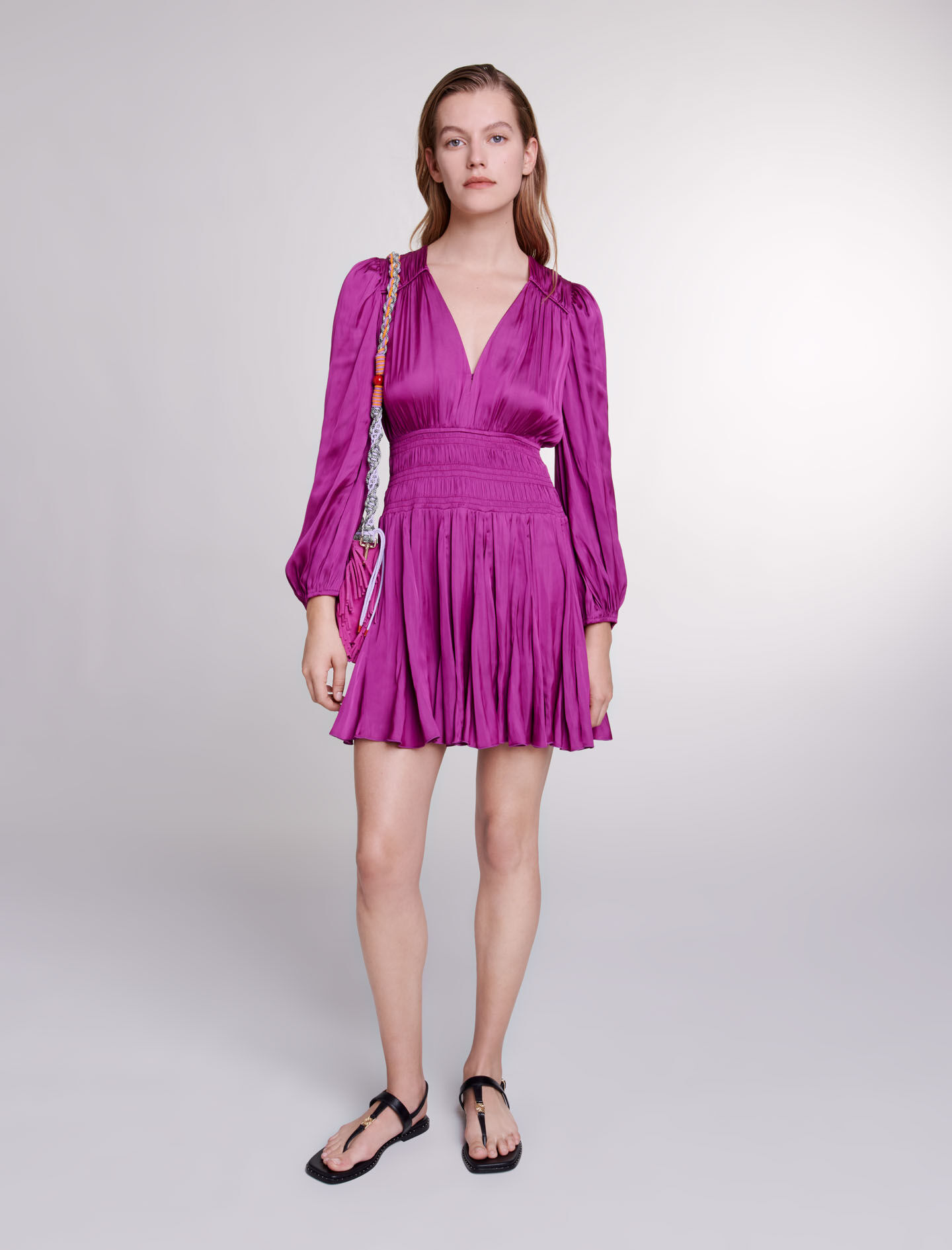 Maje satin kleid clearance