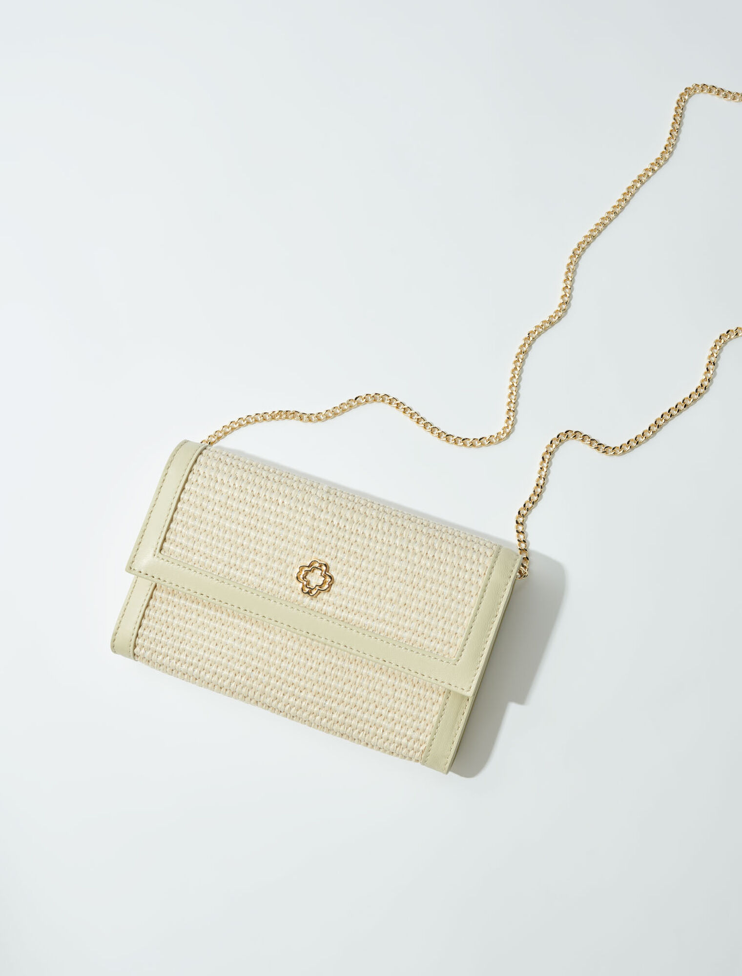 Clutch mit Kette in Bast-Optik