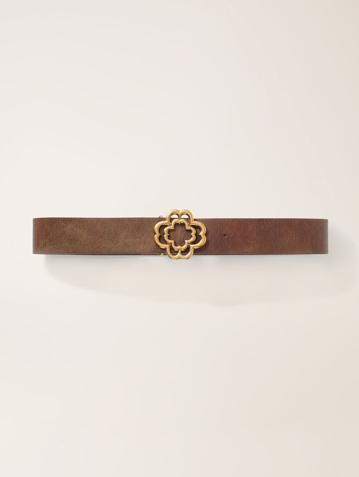 Clover-Gürtel aus gealtertem Leder