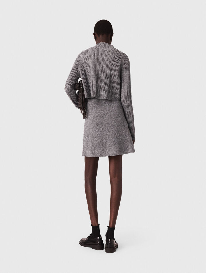 Strickkleid mit abnehmbarem Pullover