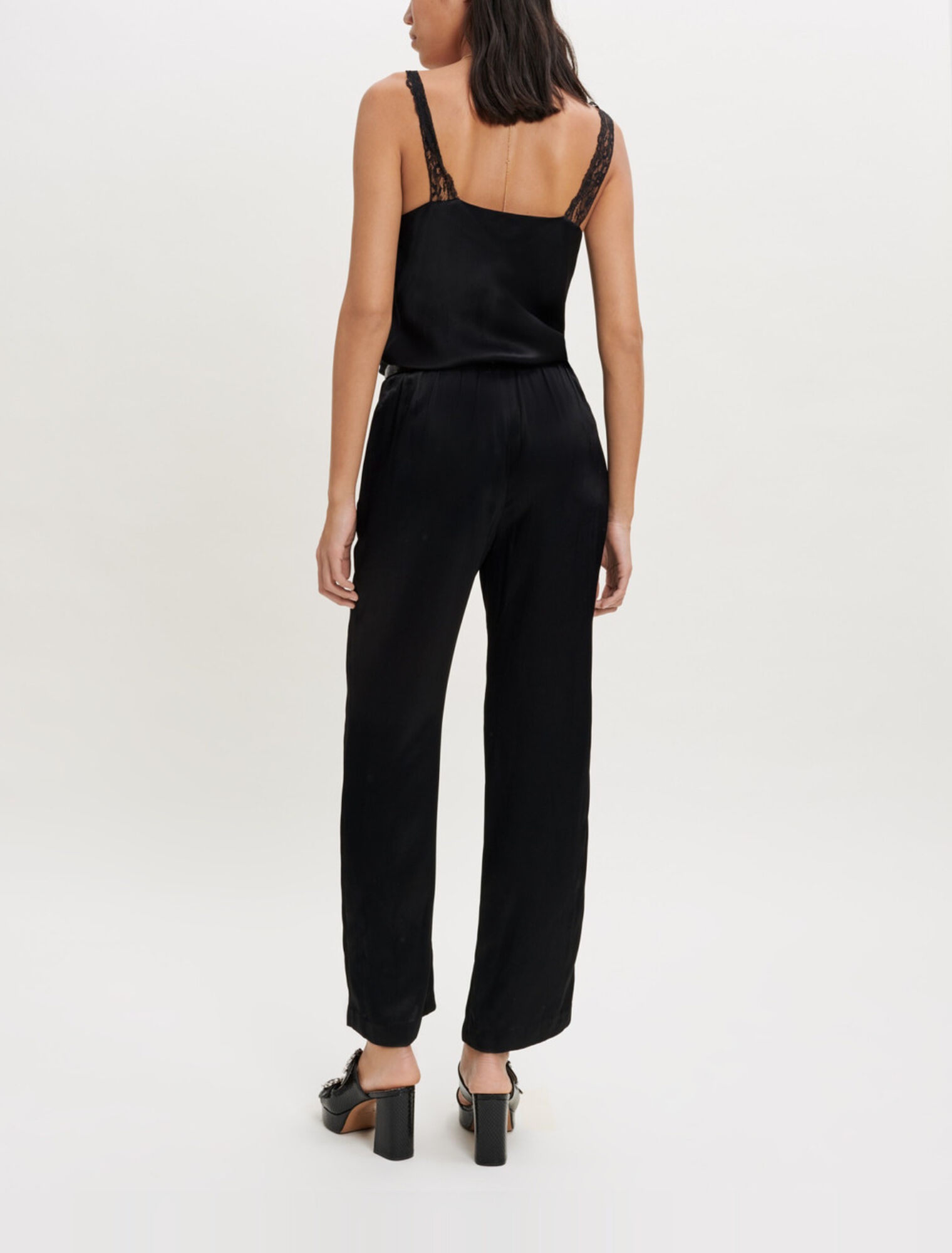 Satin-Jumpsuit mit Trägern
