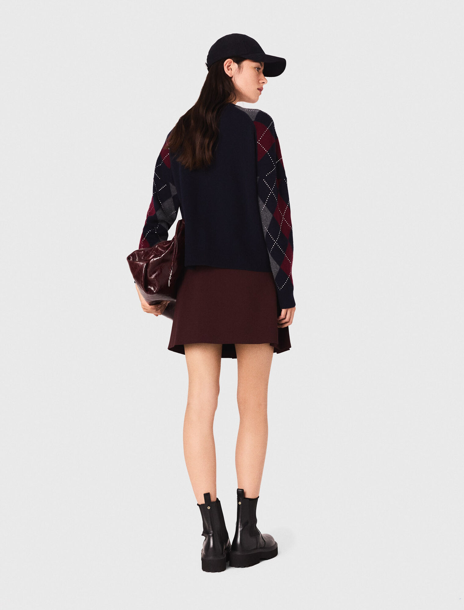 Kurzer Cardigan mit Argyle-Muster
