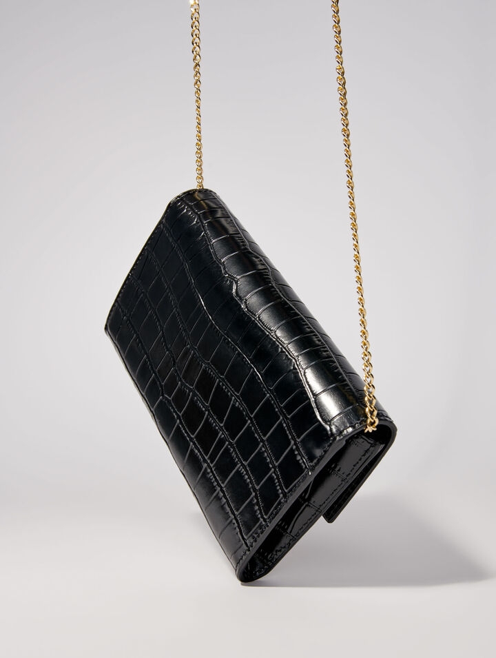 Ledertasche mit Krokoprägung