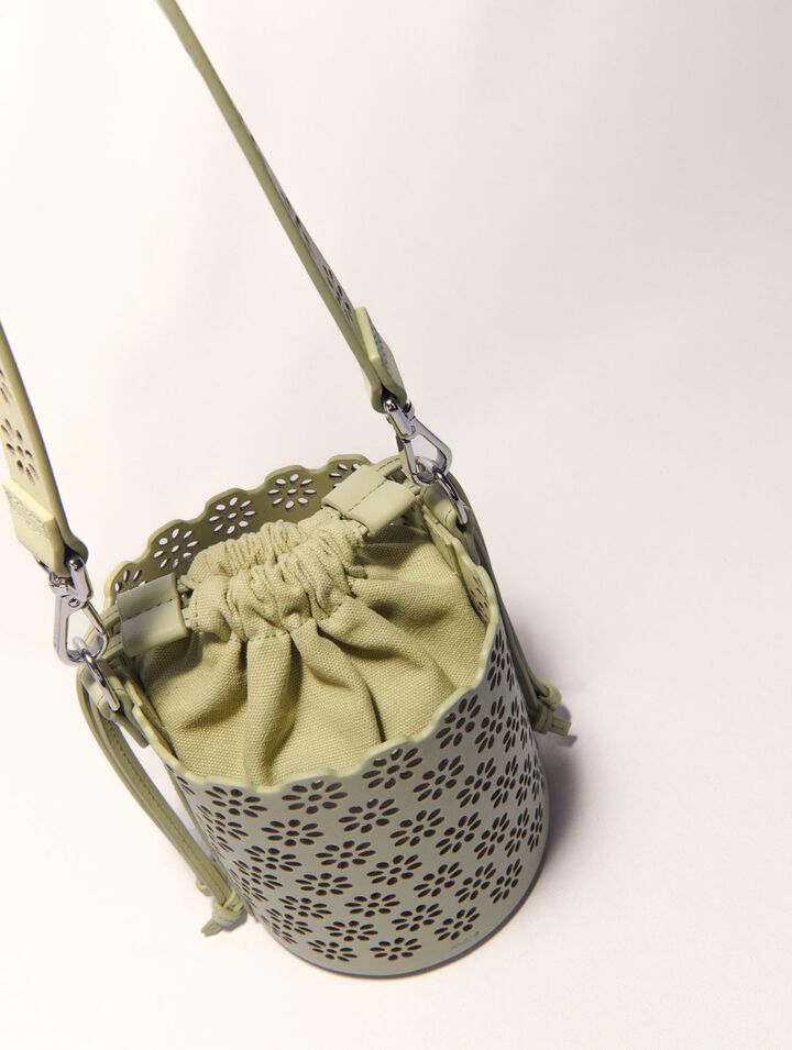 Bucket Bag aus perforiertem Leder