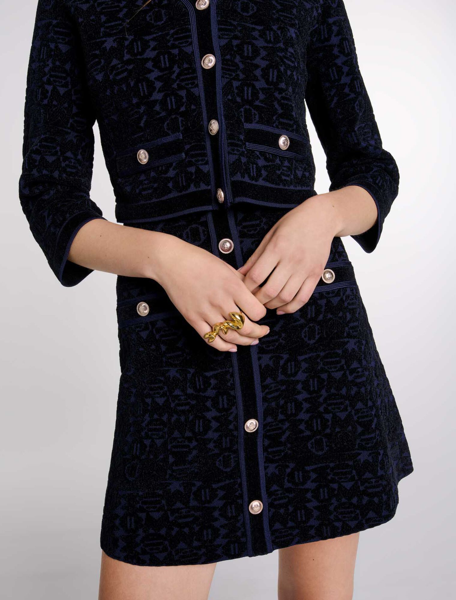 2-in-1-Kleid aus samtigem Strick