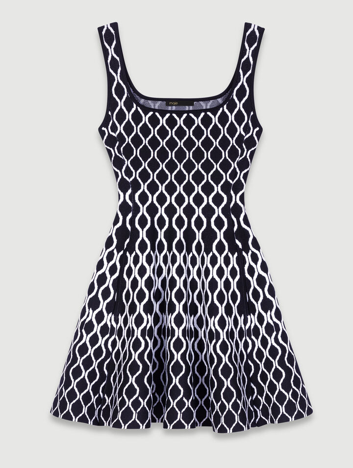 Kurzes Strickkleid mit Motiv