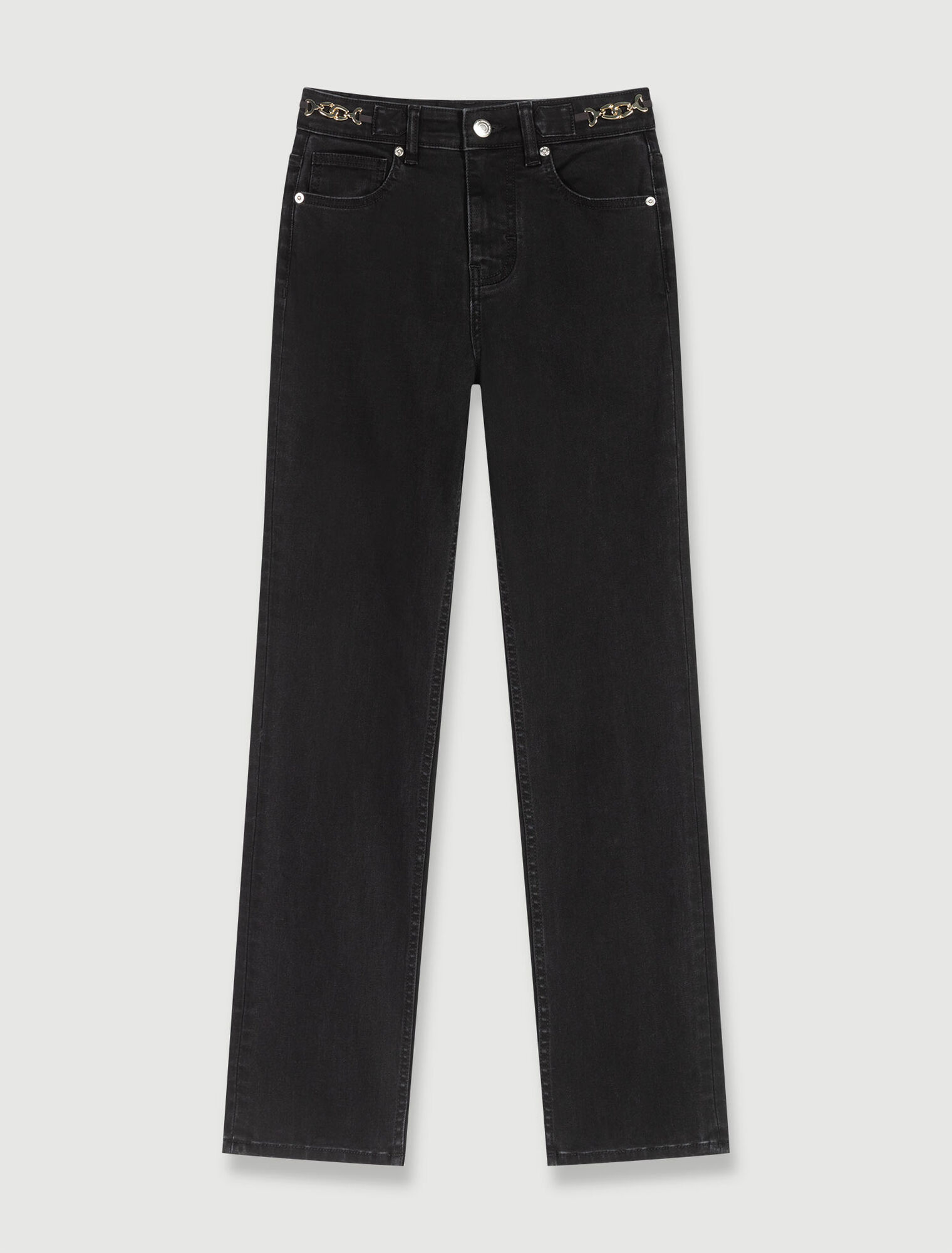 Jeans mit Gliederketten und Fransen