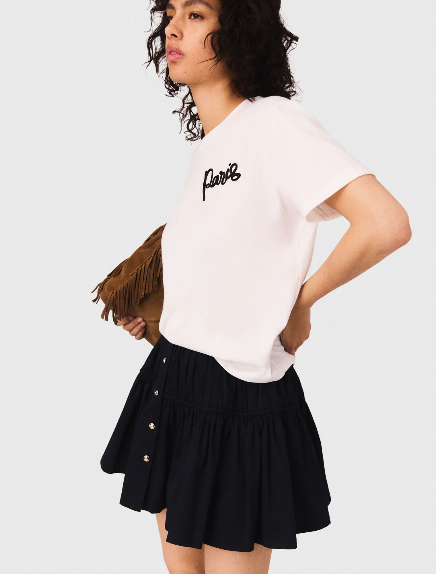 T-Shirt mit gesticktem Paris-Logo
