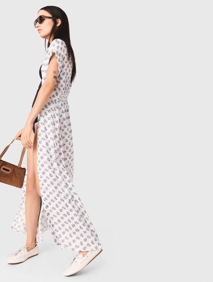 Langes bedrucktes Jacquard-Kleid