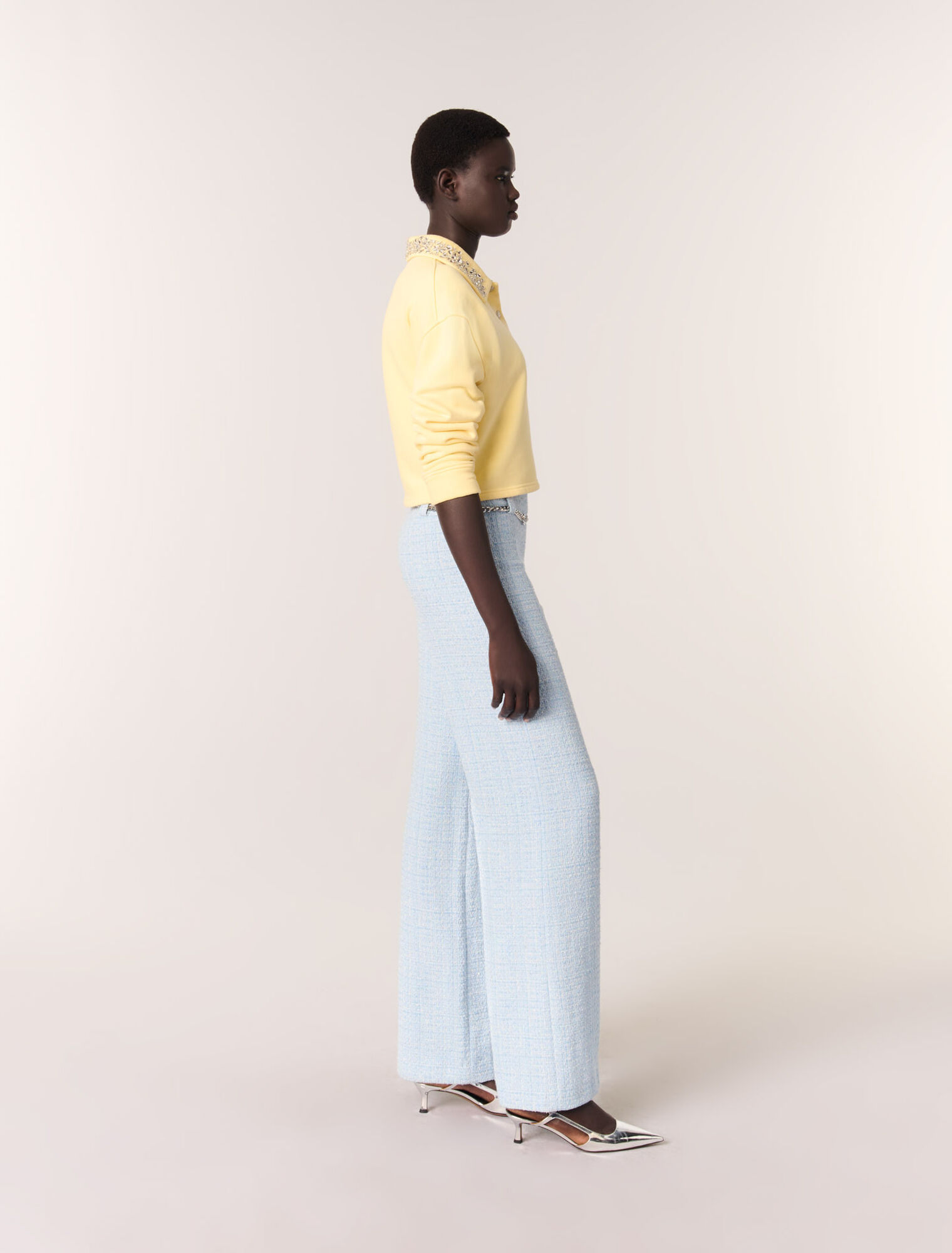 Tweedhose mit Gürtel