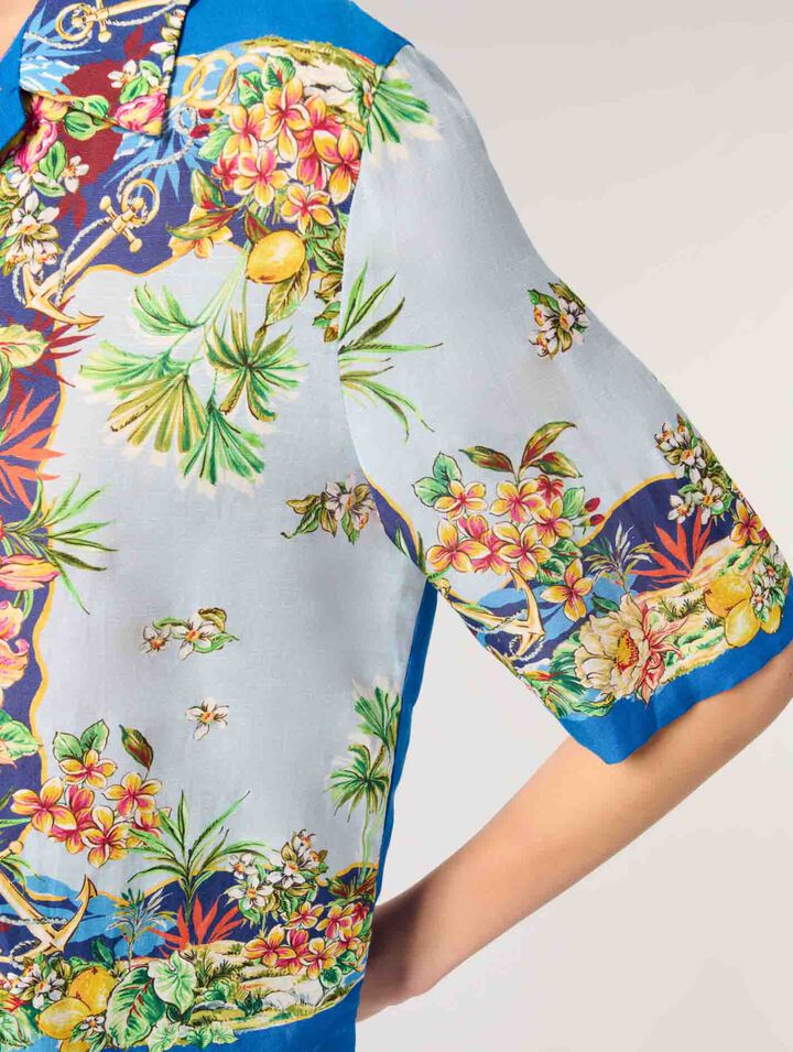 Kurze gemusterte Bluse