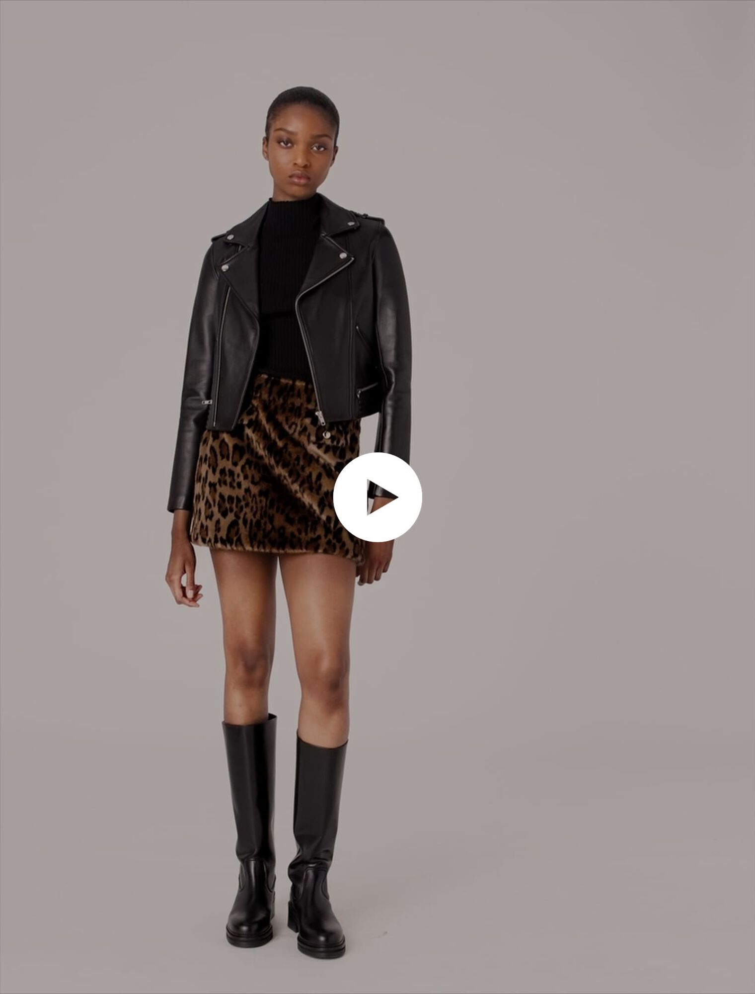 Leather biker jacket