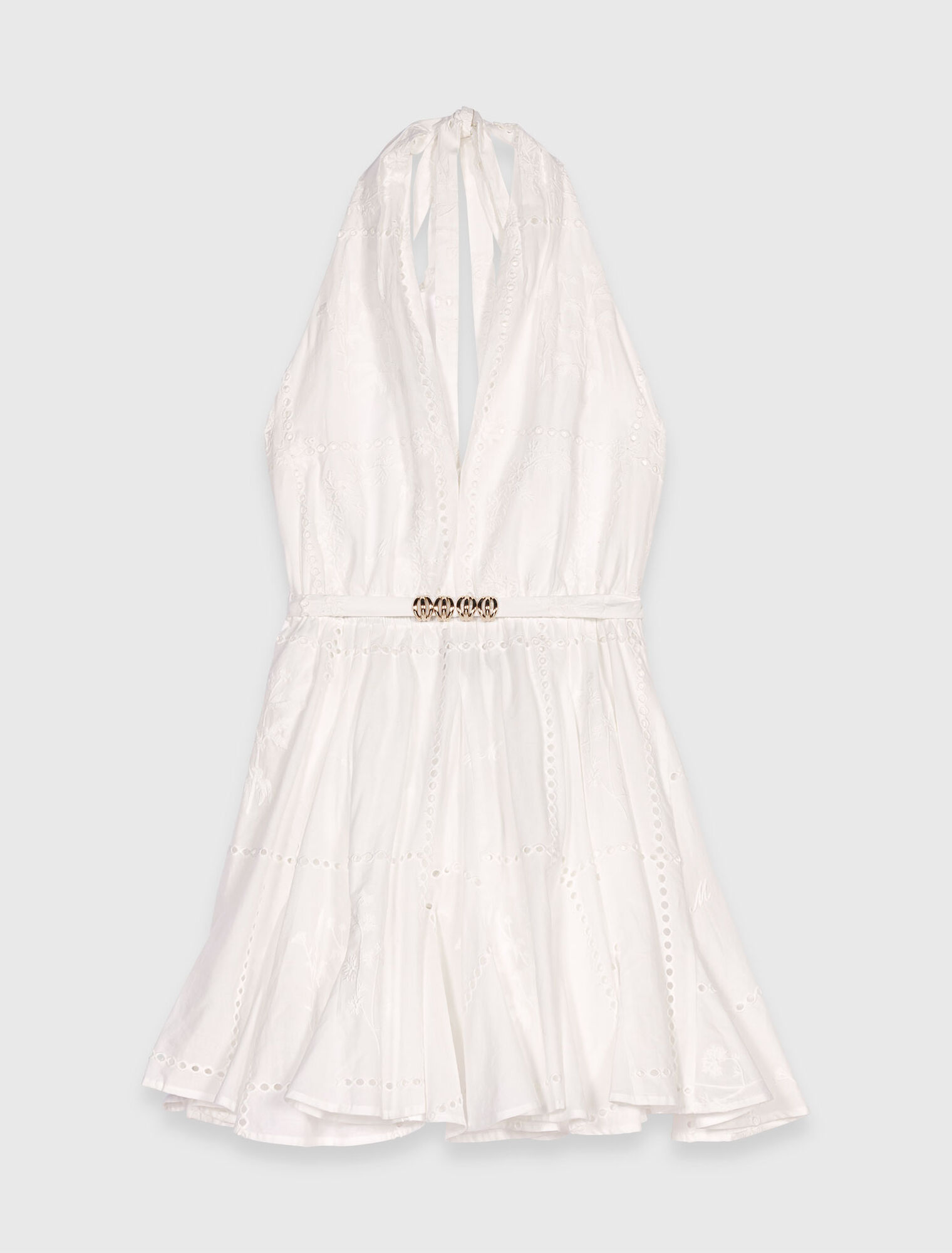 Kurzes besticktes Kleid, rückenfrei