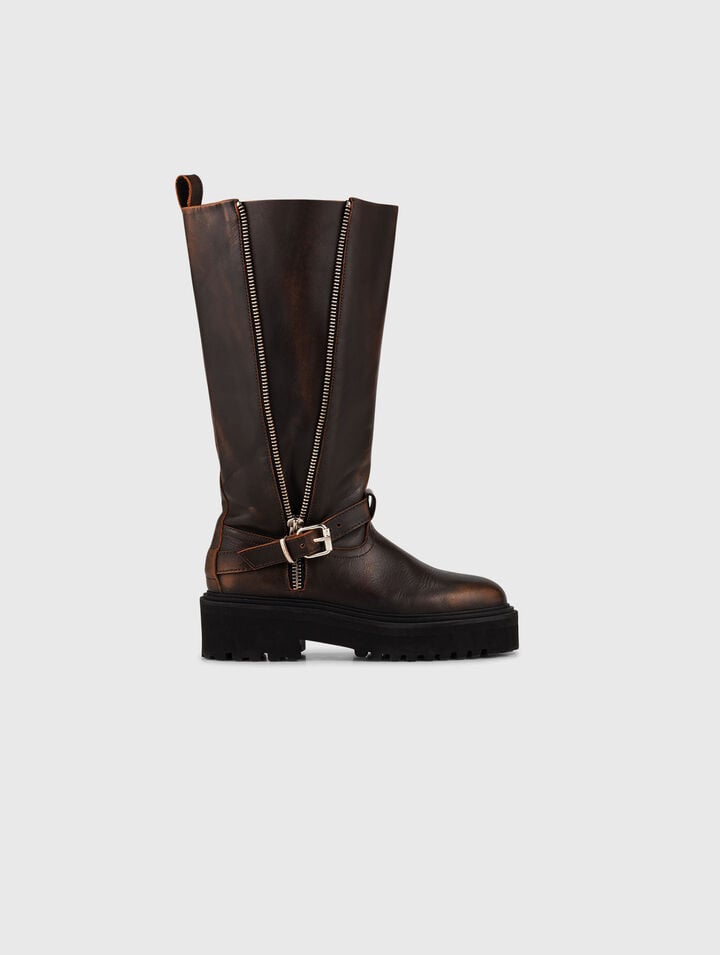 Bikerstiefel aus Leder