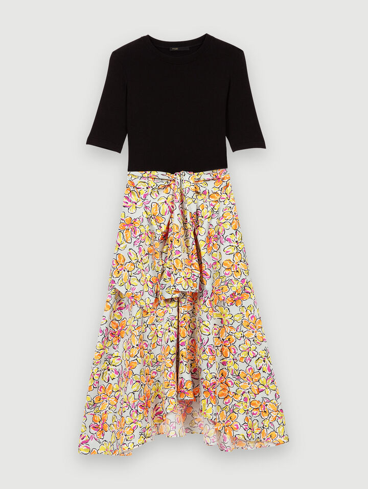 Geknoteter Kleid mit Blumenprint