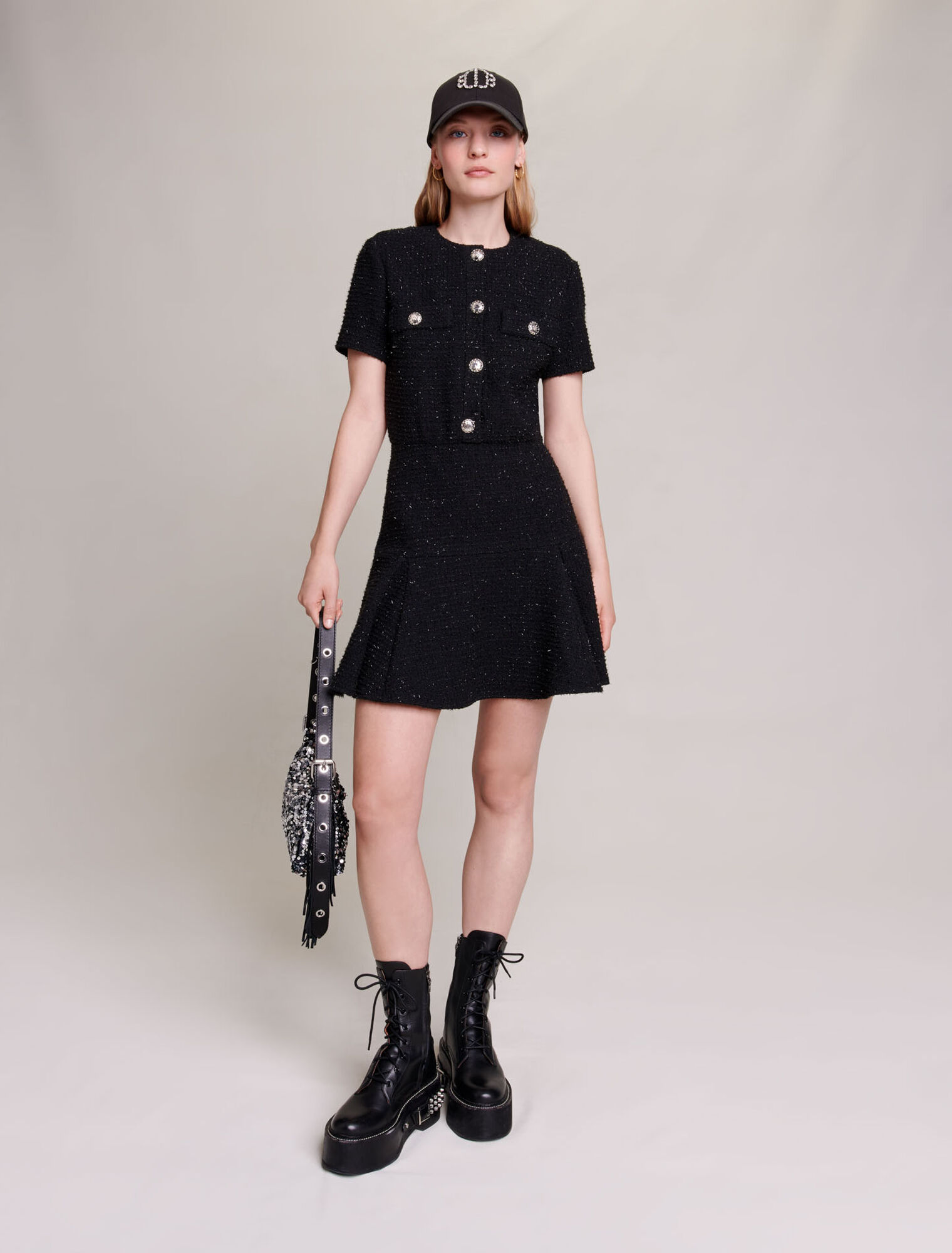 Kurzes Kleid aus Tweed