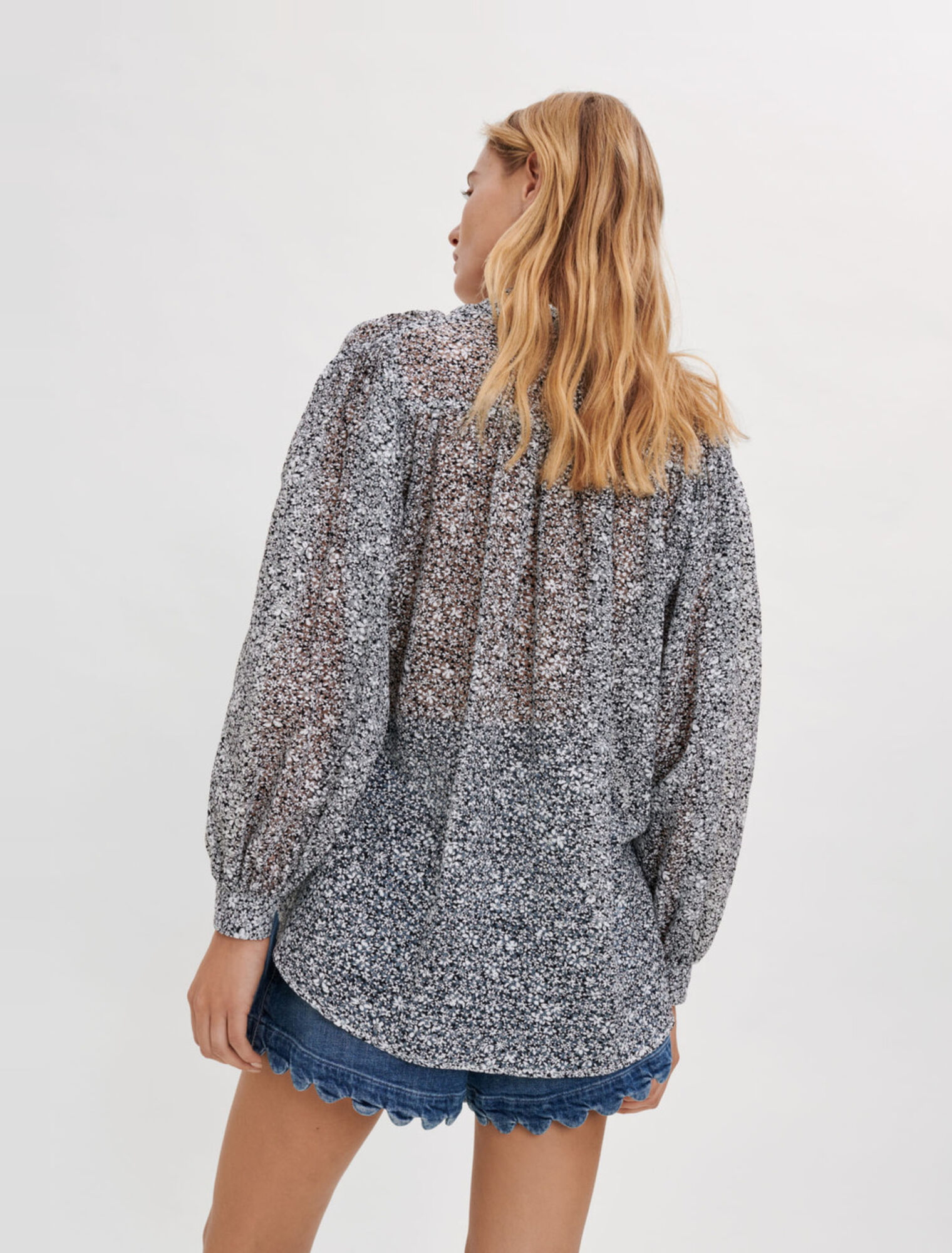 Gekipptes Hemd aus bedrucktem Jacquard