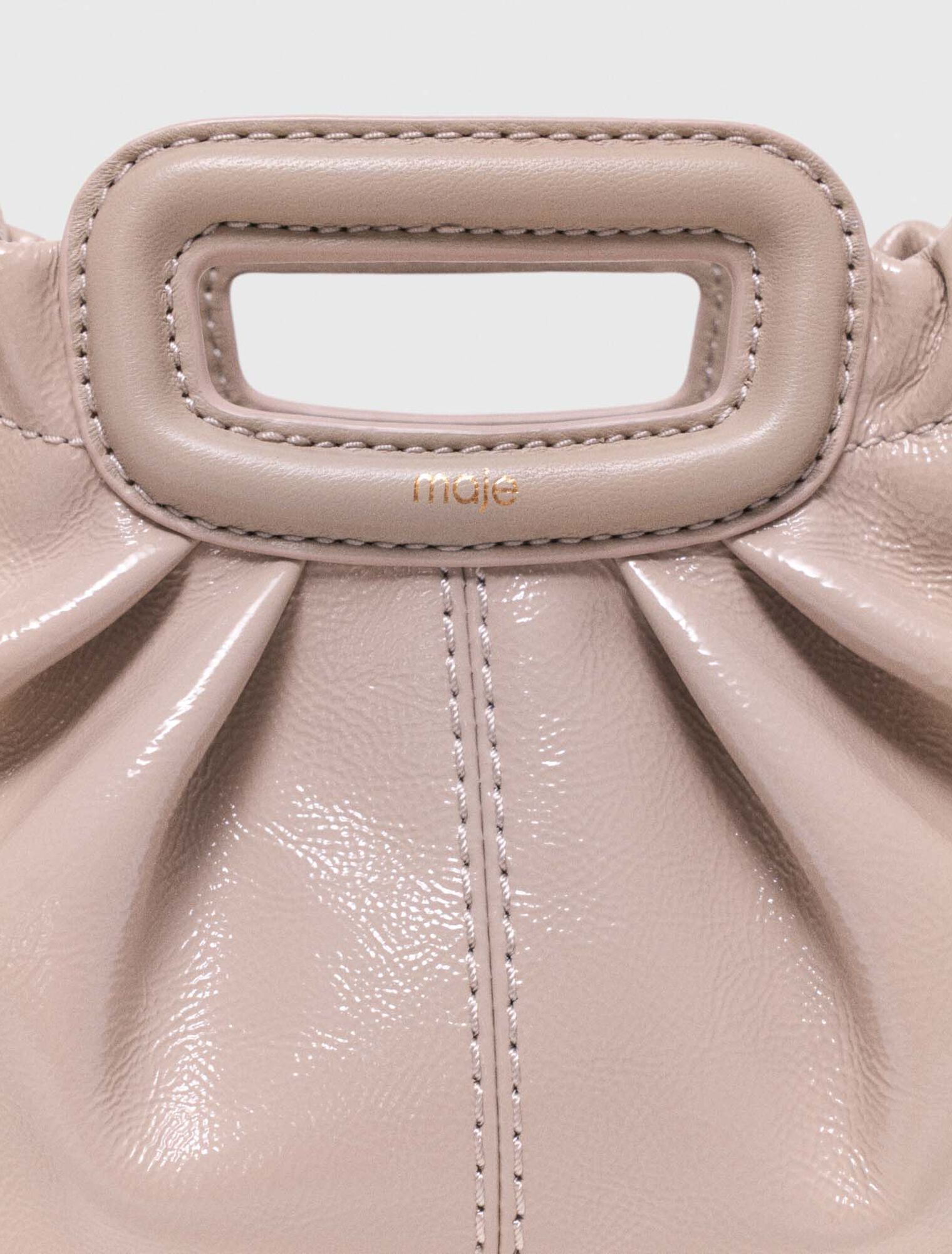 Mini-Clutch aus Naplackleder