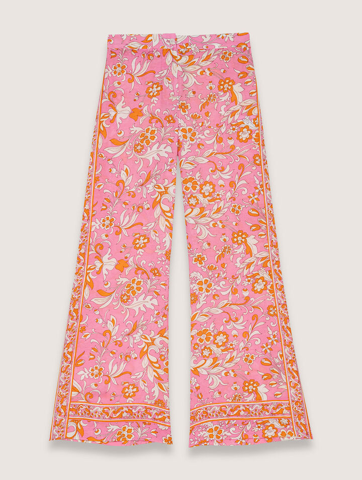 Bedruckte Leinenhose