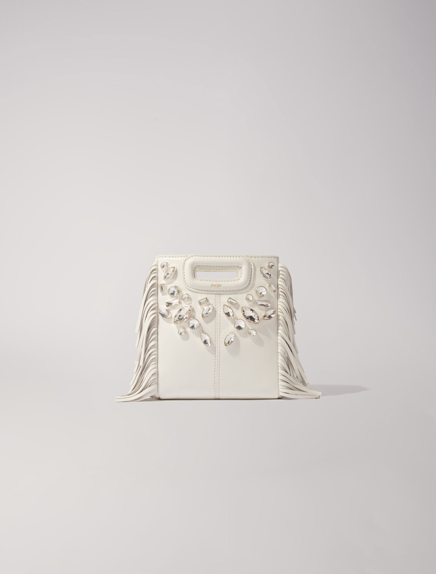 Minitasche M aus Leder mit Strass