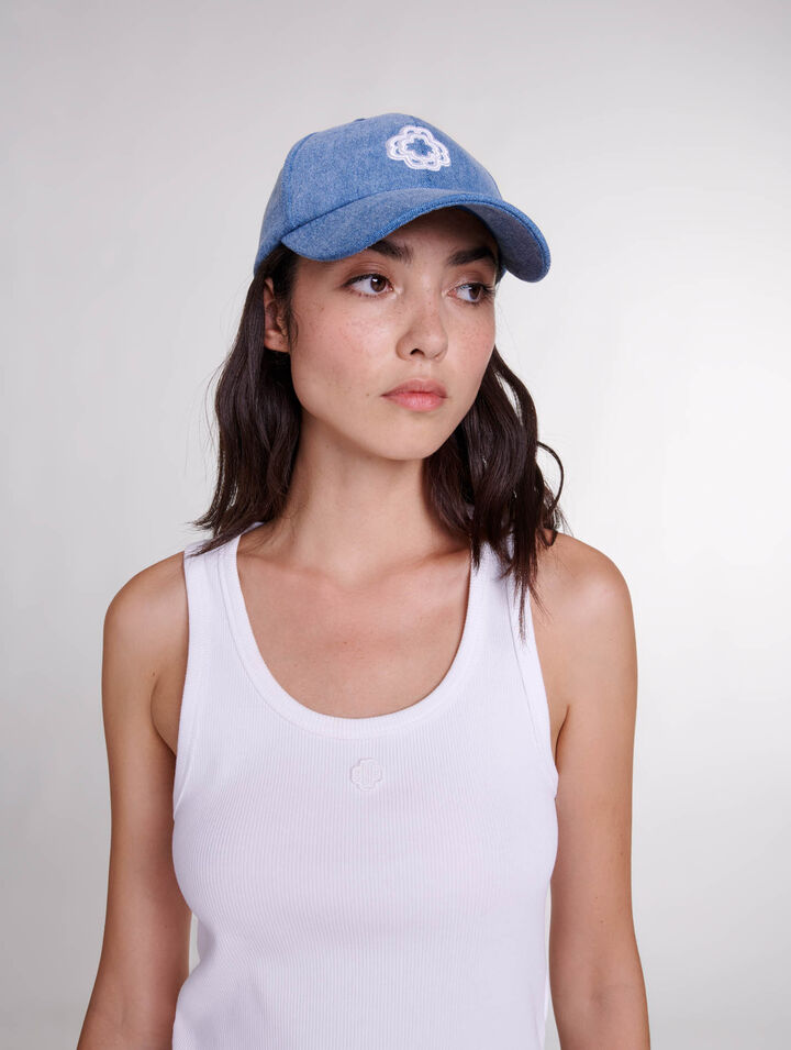 Denim-Cap mit clover-Logo