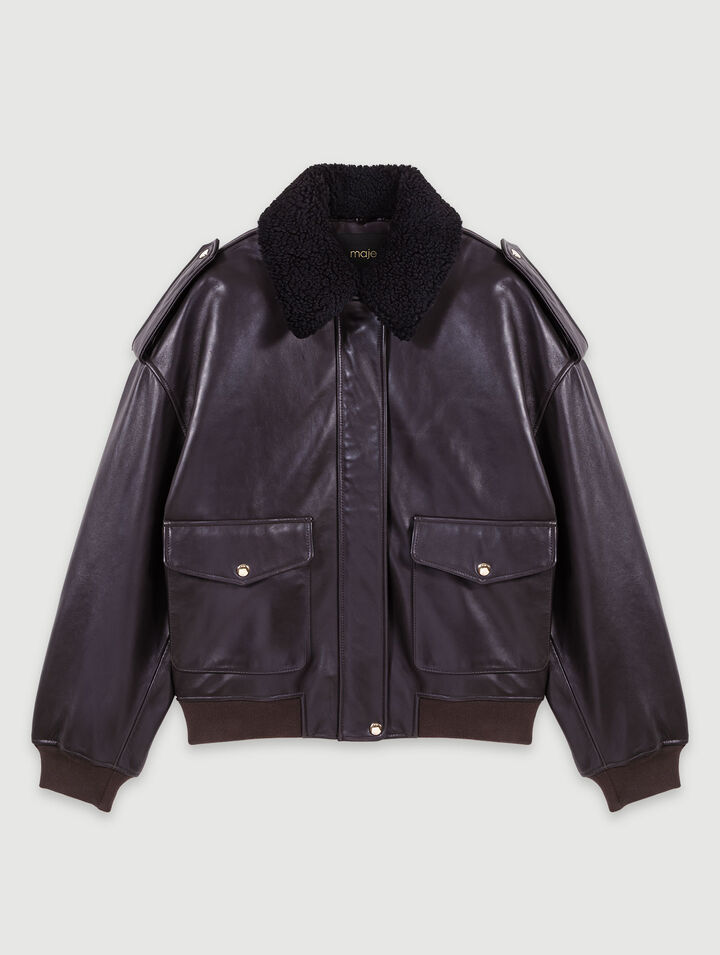 Oversize-Lederjacke