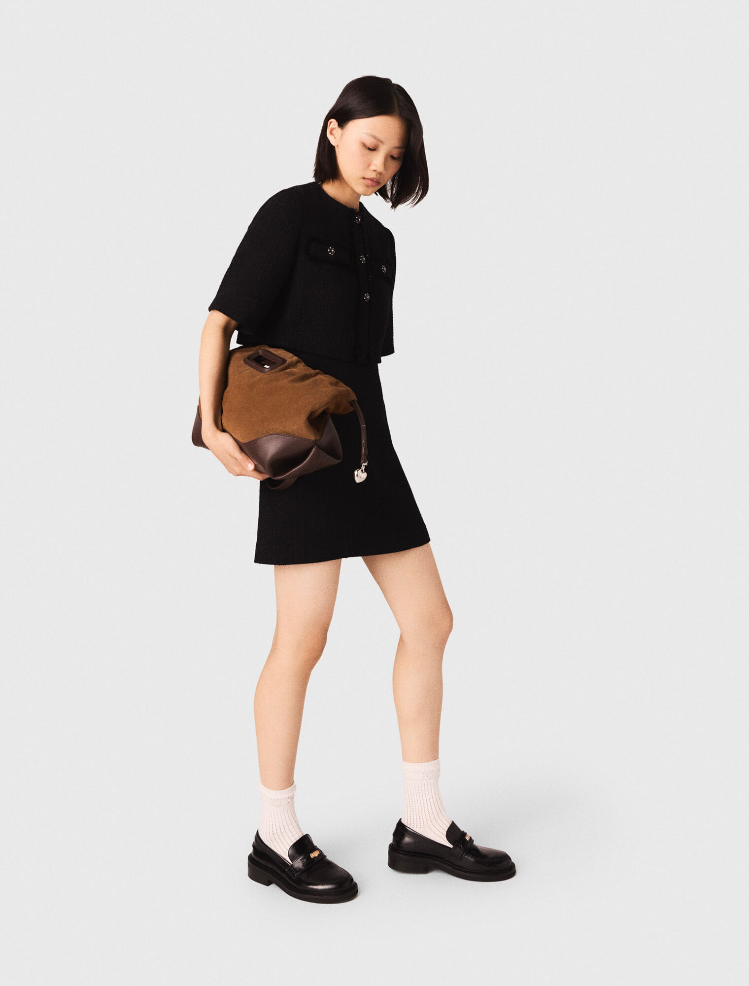 Gl&auml;nzendes 2-in-1-Tweed-Kleid