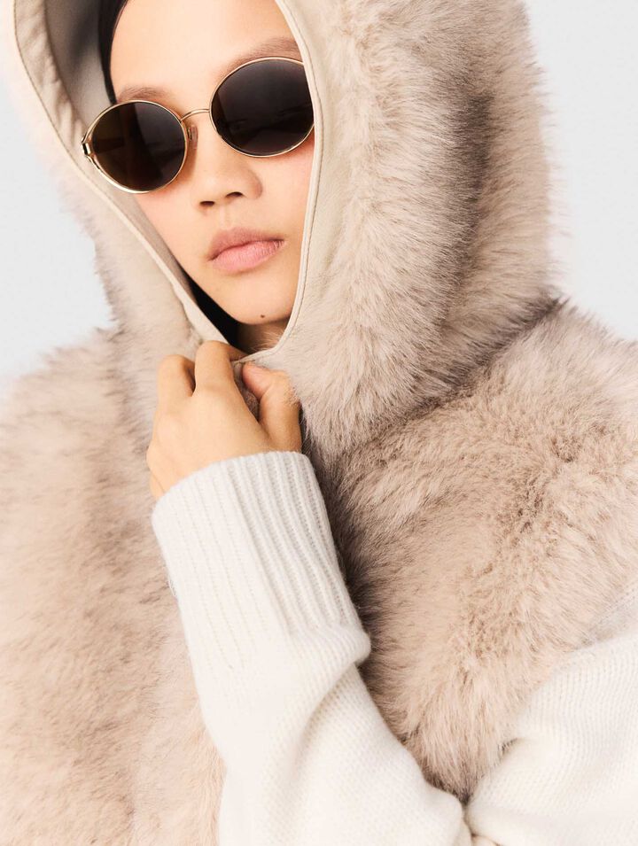 Kurzer Kunstpelzblouson