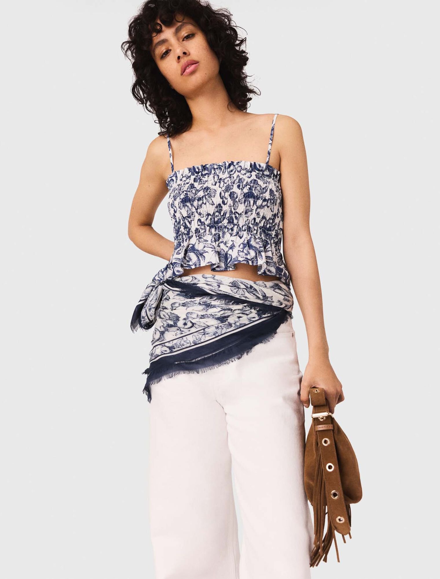 Gesmoktes bedrucktes Top
