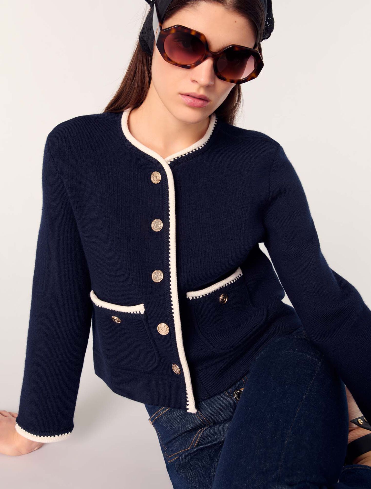 Cardigan aus Wollmischgewebe
