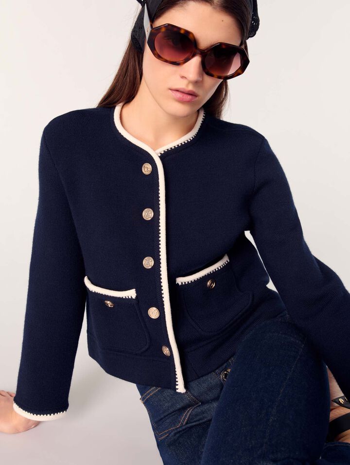 Cardigan aus Wollmischgewebe