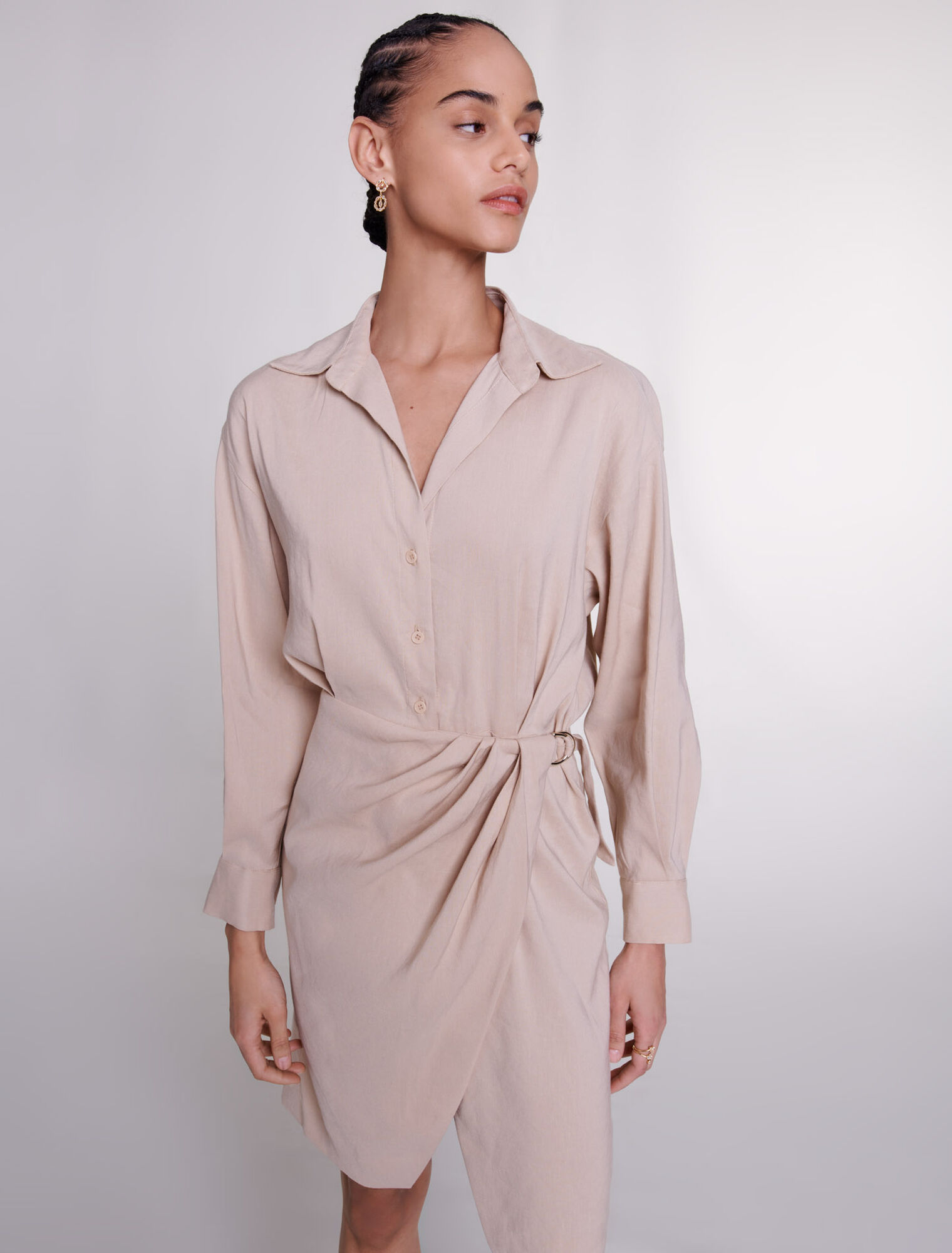 Midi-Kleid aus Leinen